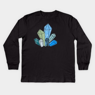 Cool Toned Crystal with Doodles Kids Long Sleeve T-Shirt